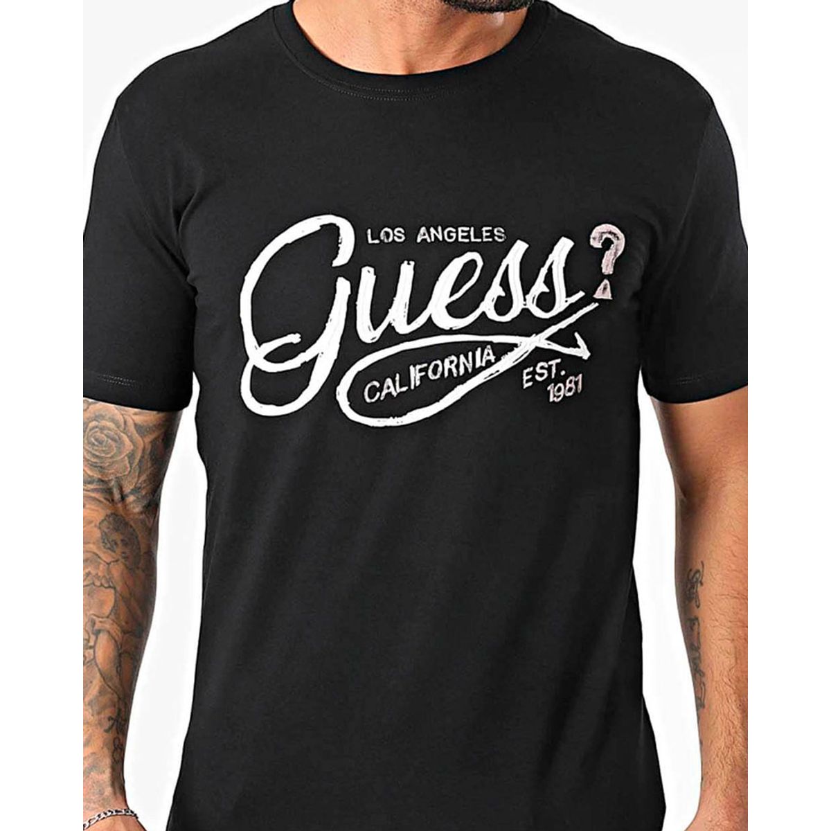 GUESS - Polera Ss Cn Logo Tee Negro Guess