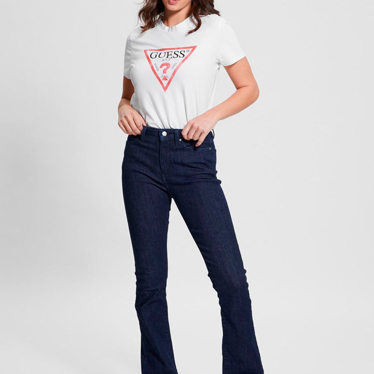 GUESS - Polera Ss Classic Fit Logo Tee Blanco Guess