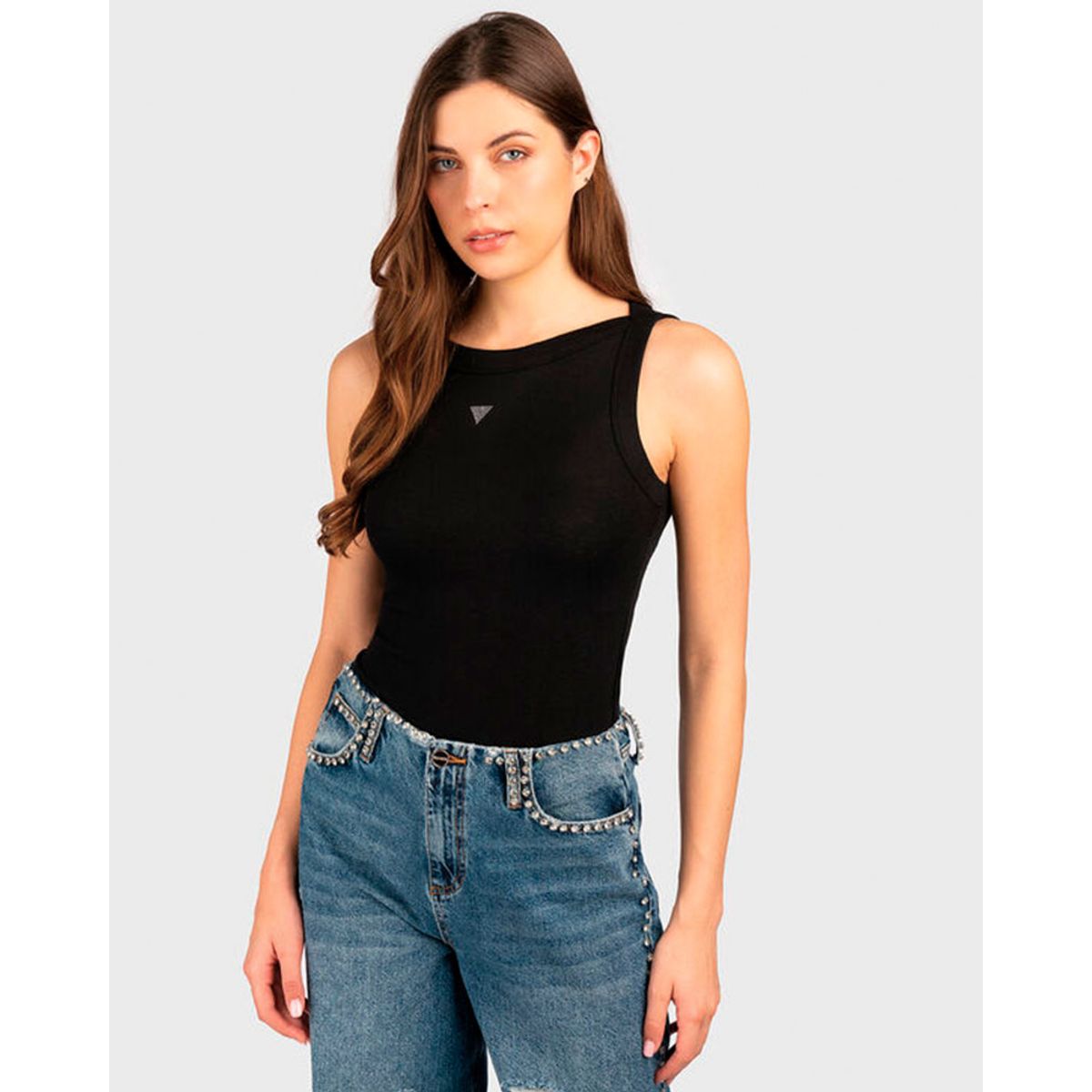 GUESS - Polera Tina Ribs Tank Top Negro Guess