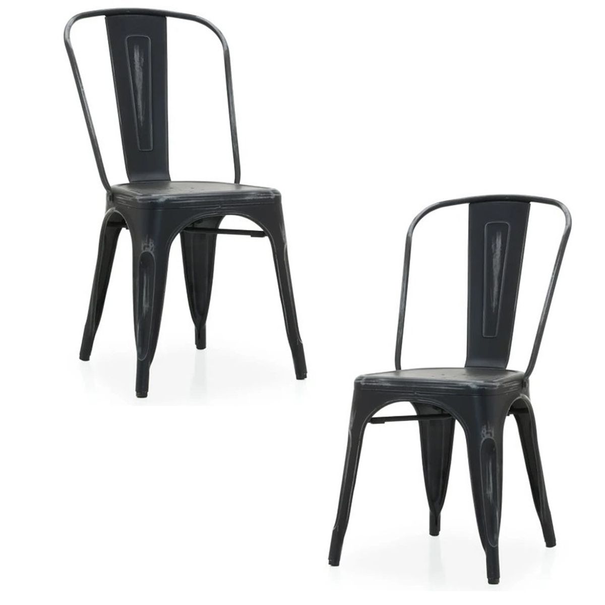 HABITA2 CHILE - Pack de 2 Silla tolix metálico para comedor - Negro