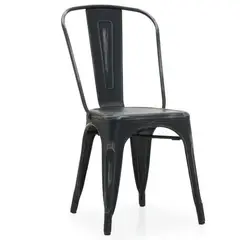 GENERICO - Silla tolix metálico para comedor - Negro