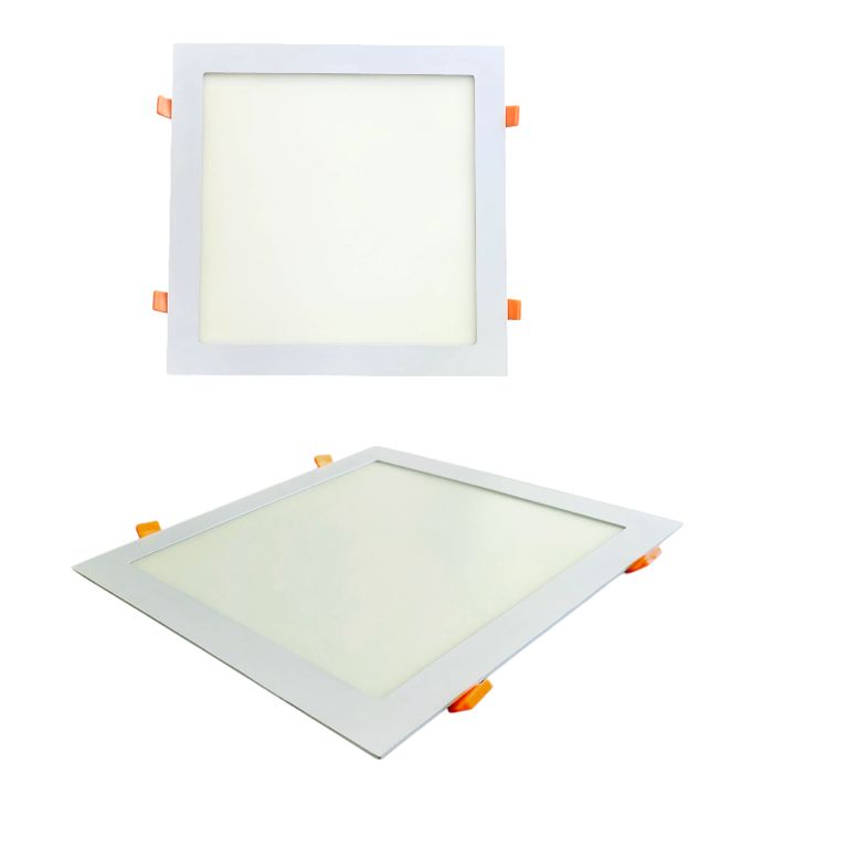 2 Focos Panel Led 24W Cuadrado Embutido 220V Luz Neutra