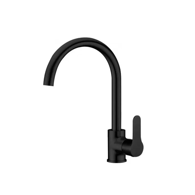 GENERICO - Llave Grifería Lavaplatos Cuello Tipo Cisne Negro Monomando Tap22