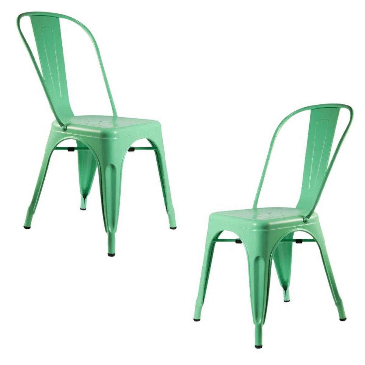 HABITA2 CHILE - Pack de 2 Silla tolix metálico para comedor - Menta