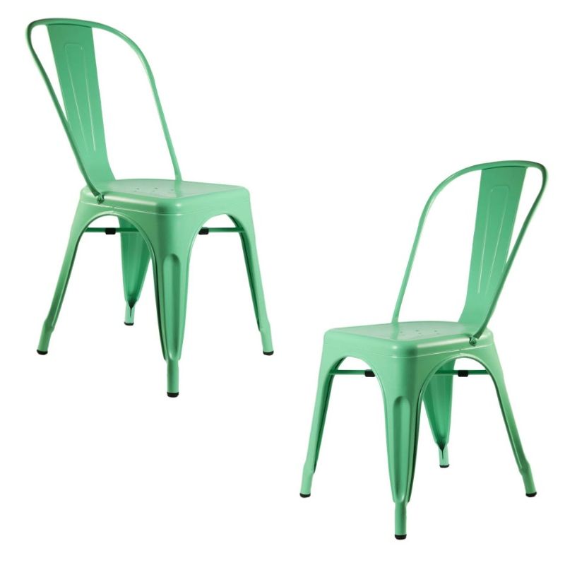 GENERICO - Pack de 2 Silla tolix metálico para comedor - Menta