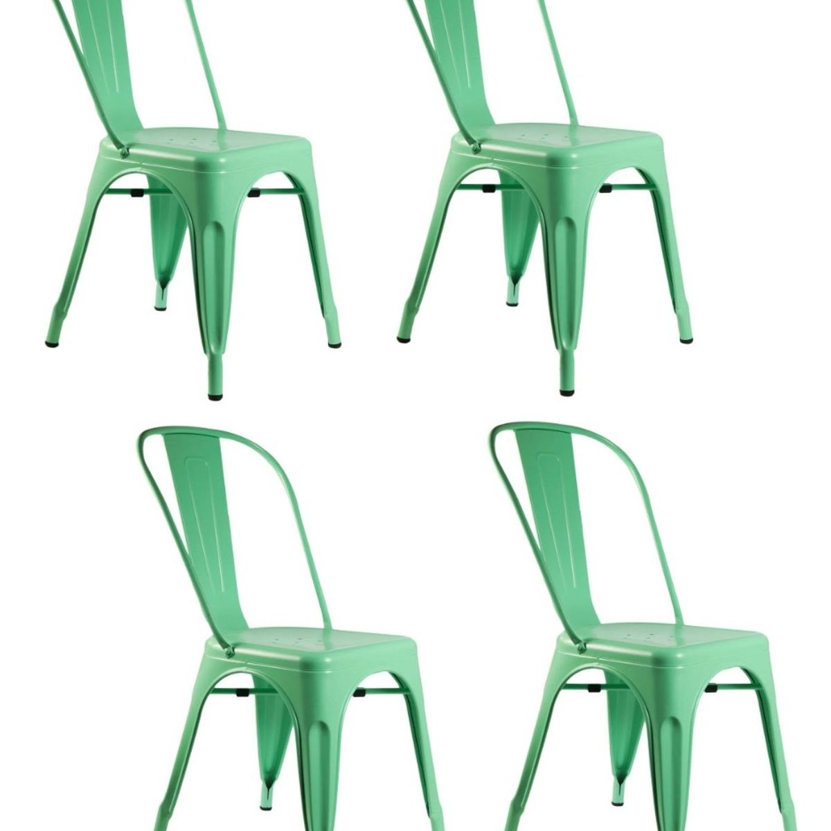 HABITA2 CHILE - Pack de 4 Silla tolix metálica para comedor - Menta