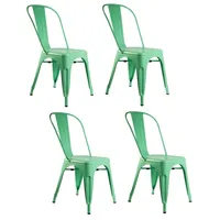 Pack de 4 Silla tolix metálica para comedor - Menta