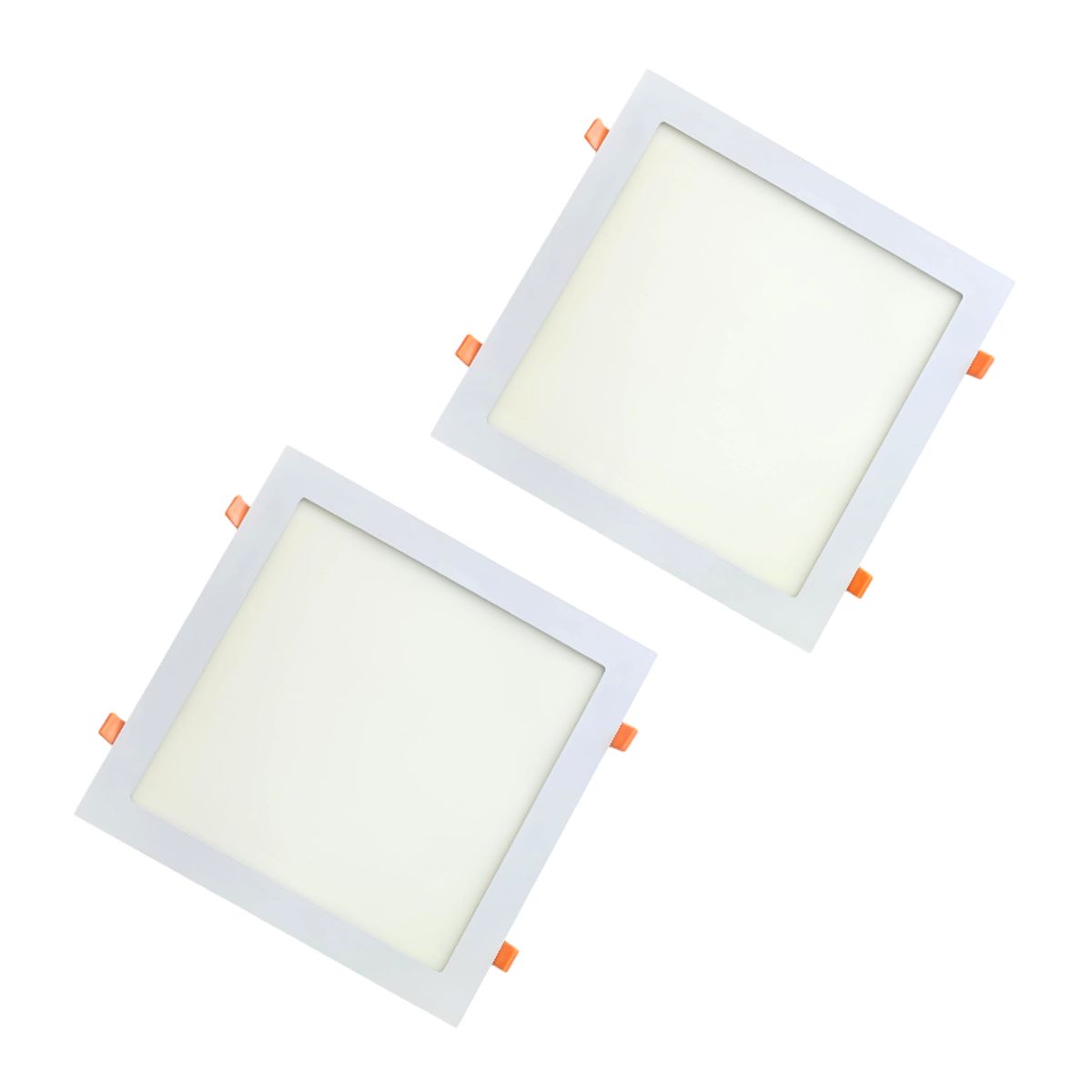 WANT - 2 Focos Panel Led 24W Cuadrado Embutido 220V Luz Cálida