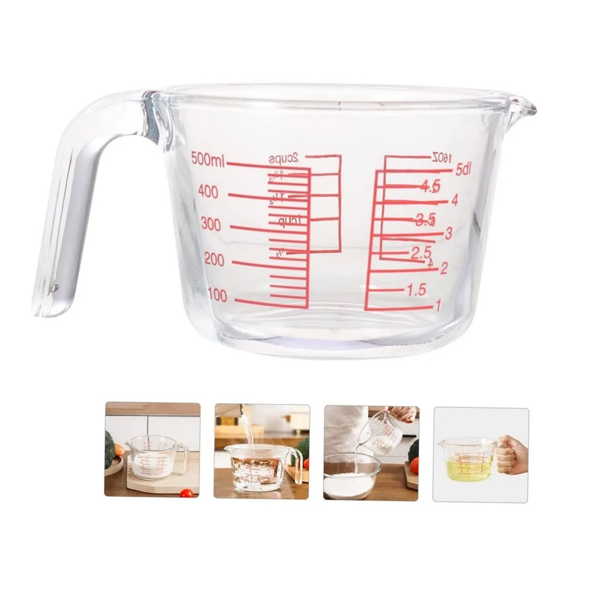 GENERICO - Taza Medidora De Vidrio Resistente Jarra De Vidrio Medidora