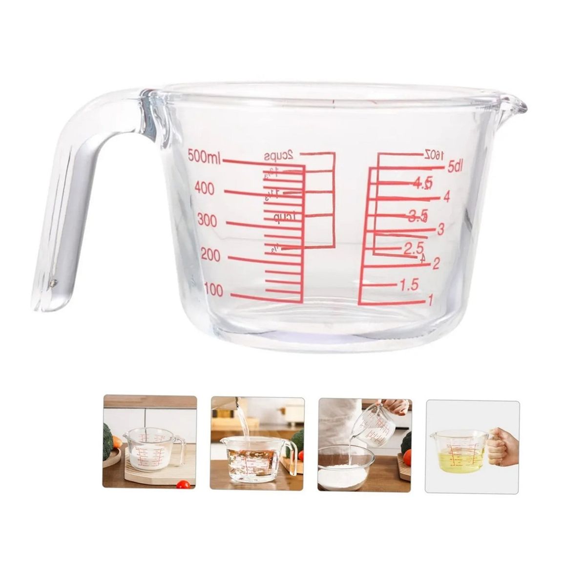 GENERICO - Taza Medidora De Vidrio Resistente Jarra De Vidrio Medidora