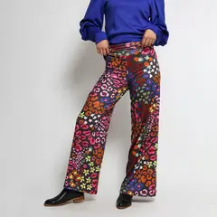 NATALIA SEGUEL - Palazzo Animal Print Cafe Colores