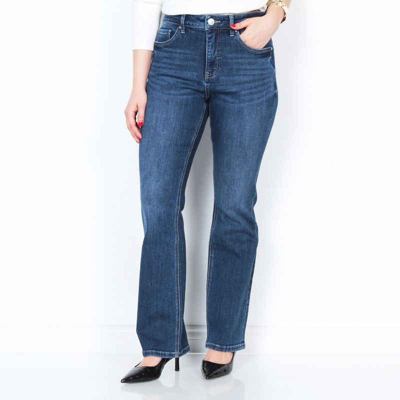 WADOS - JEANS RECTO TIRO ALTO PRETINA BASICA 1 BOTON
