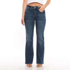 WADOS - JEANS RECTO TIRO ALTO PRETINA BASICA 1 BOTON