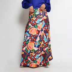 NATALIA SEGUEL - Falda Martina Flores Multicolor