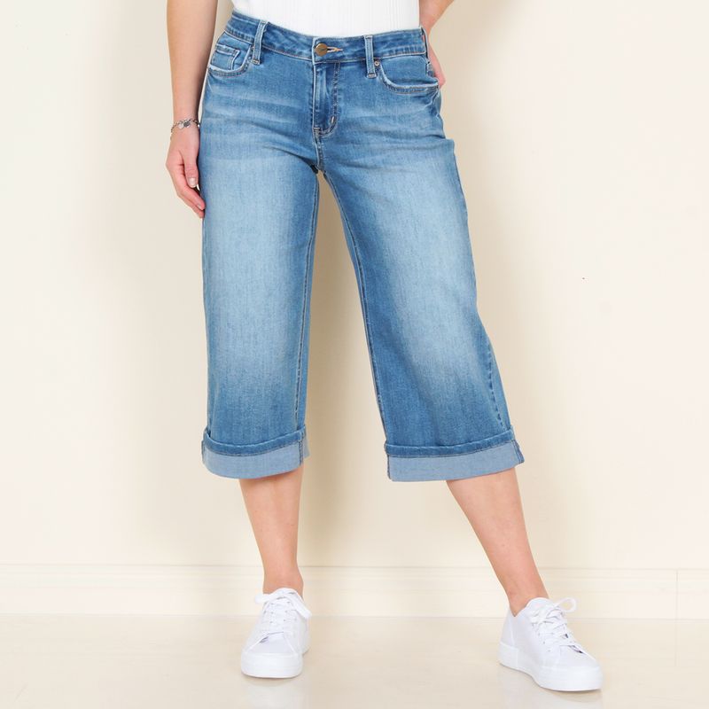 WADOS - JEANS CROP TIRO MEDIO PRETINA BASICA 1 BOTON