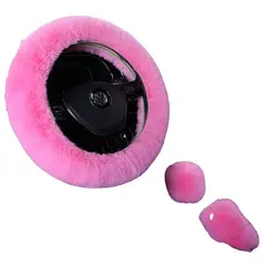 CRUSEC - Kit Funda De Volante Pomo Freno Cinturon Reposabrazos Felpa