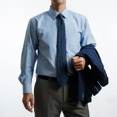 VANDINE - Camisa Azul Listada Etiqueta Roja I25-11 - Azul