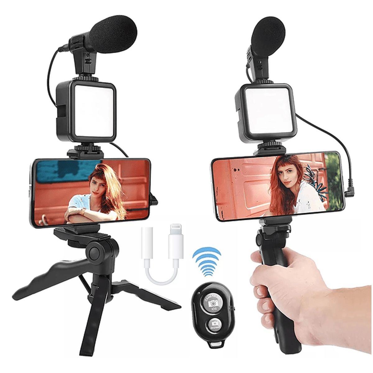 GENERICO - Estabilizador Trípode 6 En 1 Set Grabación Vlogger Celular