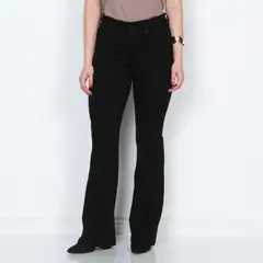 WADOS - JEANS FLARE TIRO ALTO PRETINA PRETINA 1 BOTON