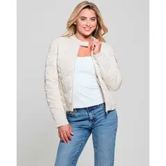 GUESS - Chaqueta New Vona Logo Jacket Mujer Blanco