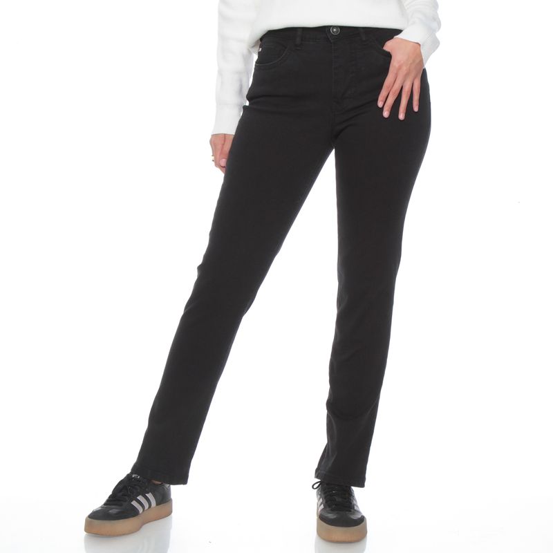 WADOS - JEANS PITILLO TIRO ALTO PRETINA BASICA 1 BOTON