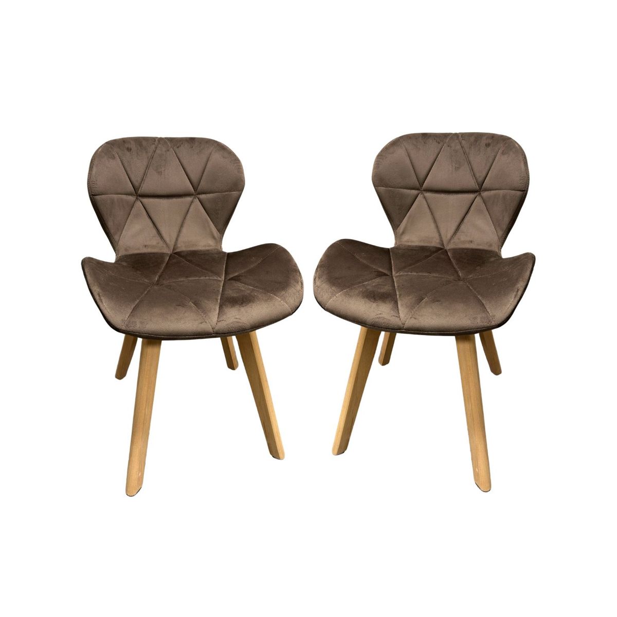 GENERICO - Pack de 2 Silla Velvet  - Chocolate