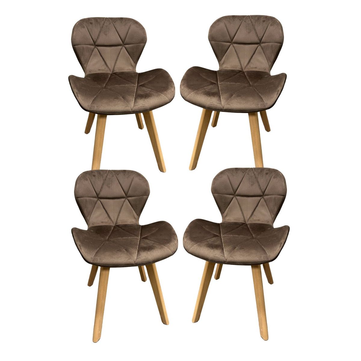 GENERICO - Pack de 4 Silla Velvet  - Chocolate
