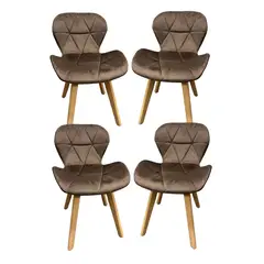 GENERICO - Pack de 4 Silla Velvet - Chocolate