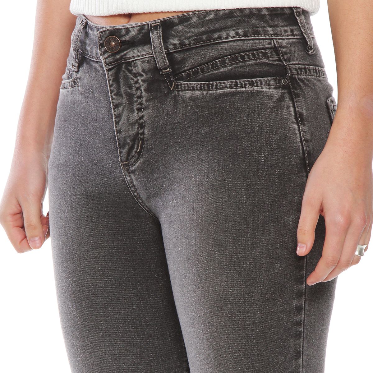 WADOS - JEANS RECTO CLASICO TIRO ALTO PRETINA 1 BOTON