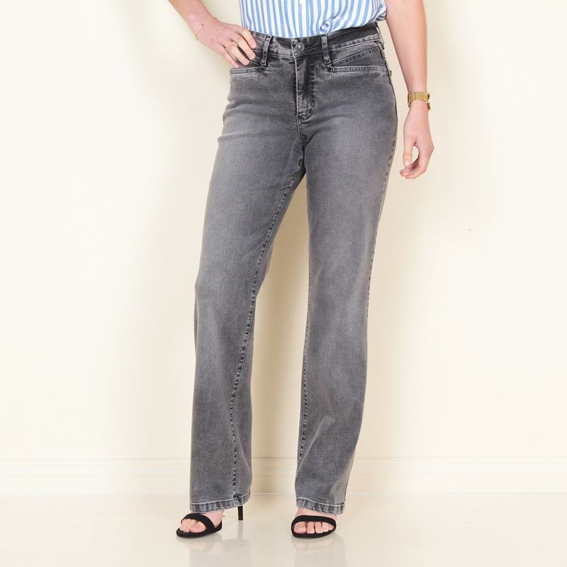 WADOS - JEANS RECTO CLASICO TIRO ALTO PRETINA 1 BOTON
