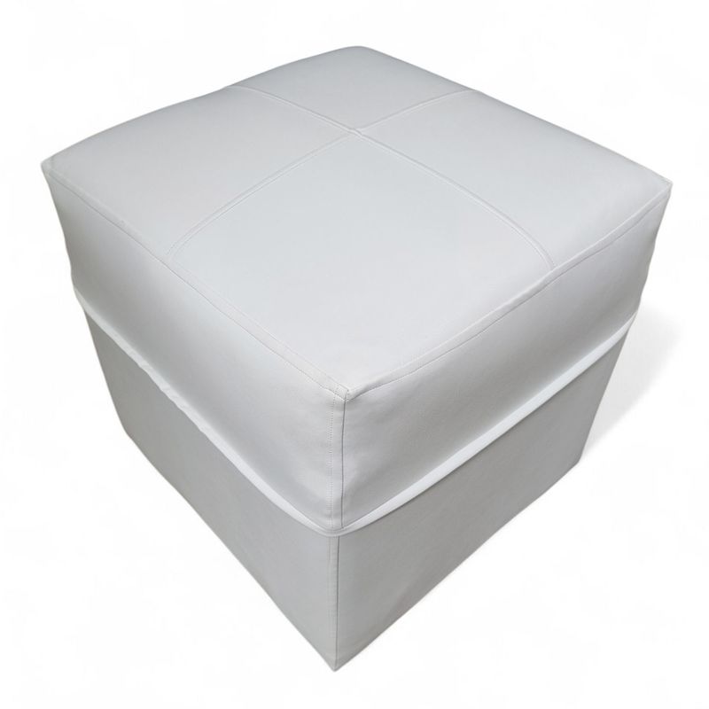 GENERICO - Pouf Murcia -  Cuero Sintético Pu Blanco