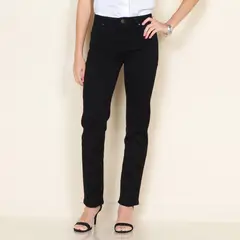 WADOS - JEANS RECTO TIRO ALTO PRETINA BASICA 1 BOTON