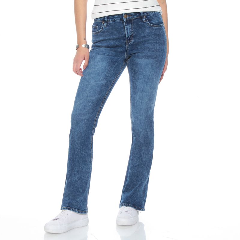 WADOS - JEANS RECTO TIRO MEDIO PRETINA BASICA 1 BOTON