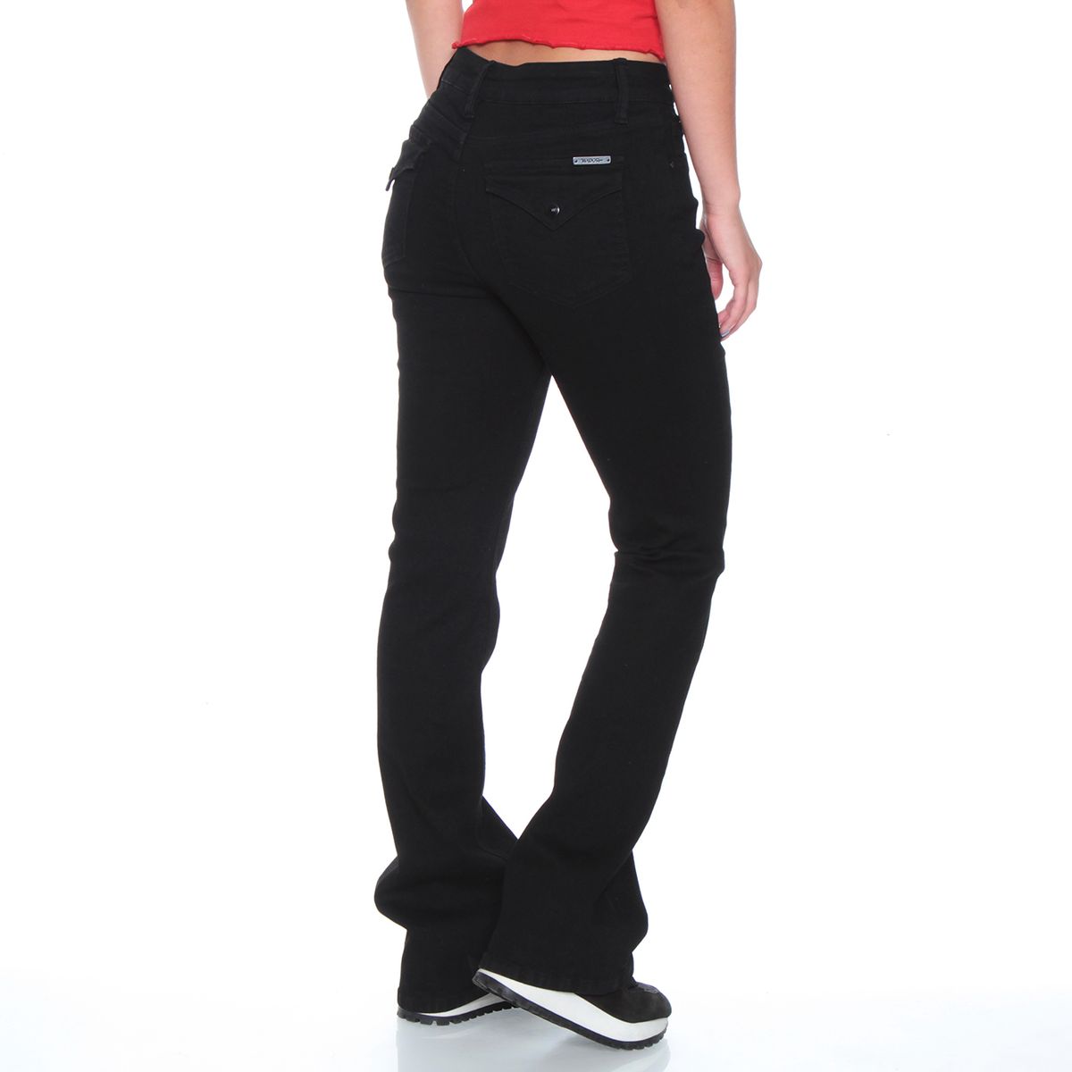 WADOS - JEANS RECTO TIRO ALTO PRETINA BASICA 1 BOTON