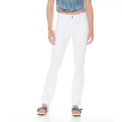 WADOS - JEANS RECTO TIRO ALTO PUSH IN PUSH UP PRETINA BASICA CON UN BOTON