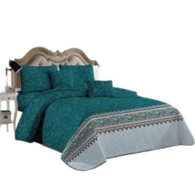 ANGELES DEL HOGAR - CUBRECAMA QUILT DE VERANO MAS JUEGO DE SABANAS PLAZA Y MEDIA