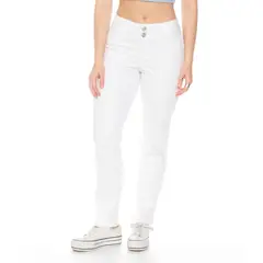 WADOS - JEANS SLIM PUSH UP TIRO ALTO PRETINA MEDIA CON DOS BOTONES