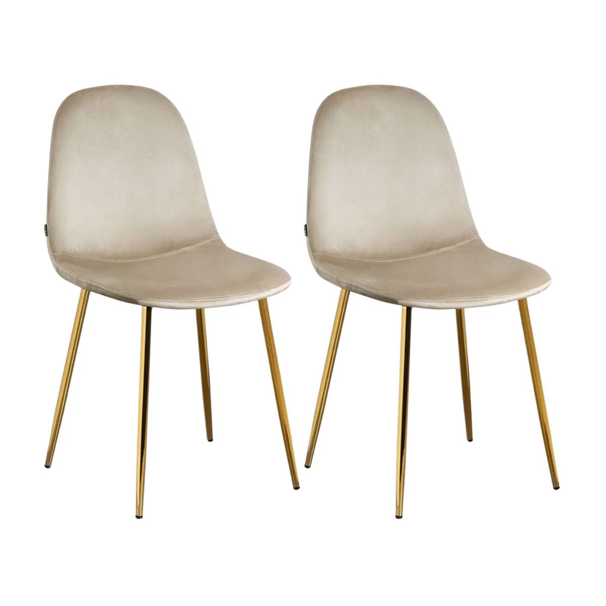 GENERICO - Pack 2 Silla de Comedor Trendy Top Gold Terciopelo -Beige