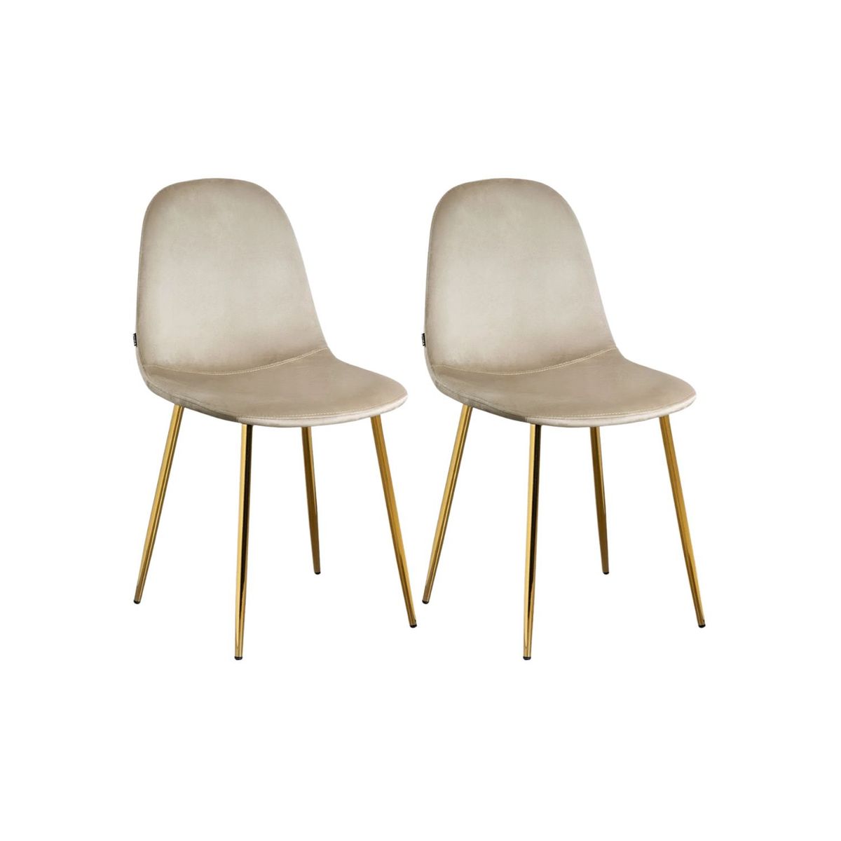GENERICO - Pack 2 Silla de Comedor Trendy Top Gold Terciopelo -Beige