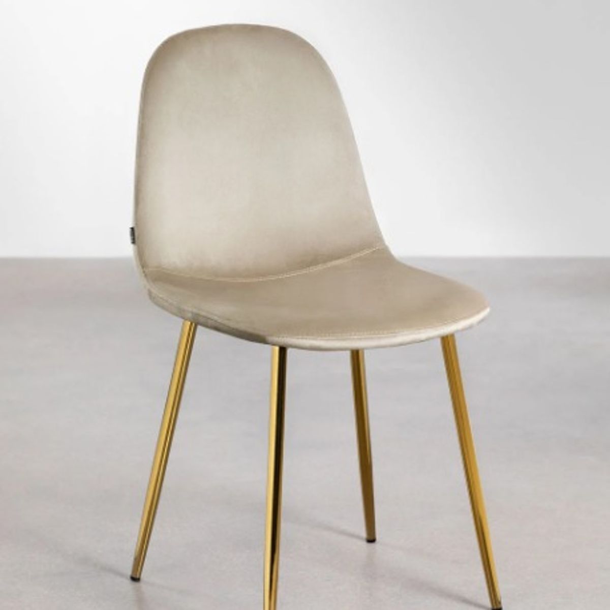 GENERICO - Pack 2 Silla de Comedor Trendy Top Gold Terciopelo -Beige