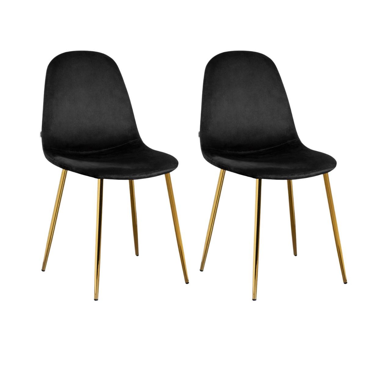 GENERICO - Pack 2 Silla de Comedor Trendy Top Gold Terciopelo -Negro