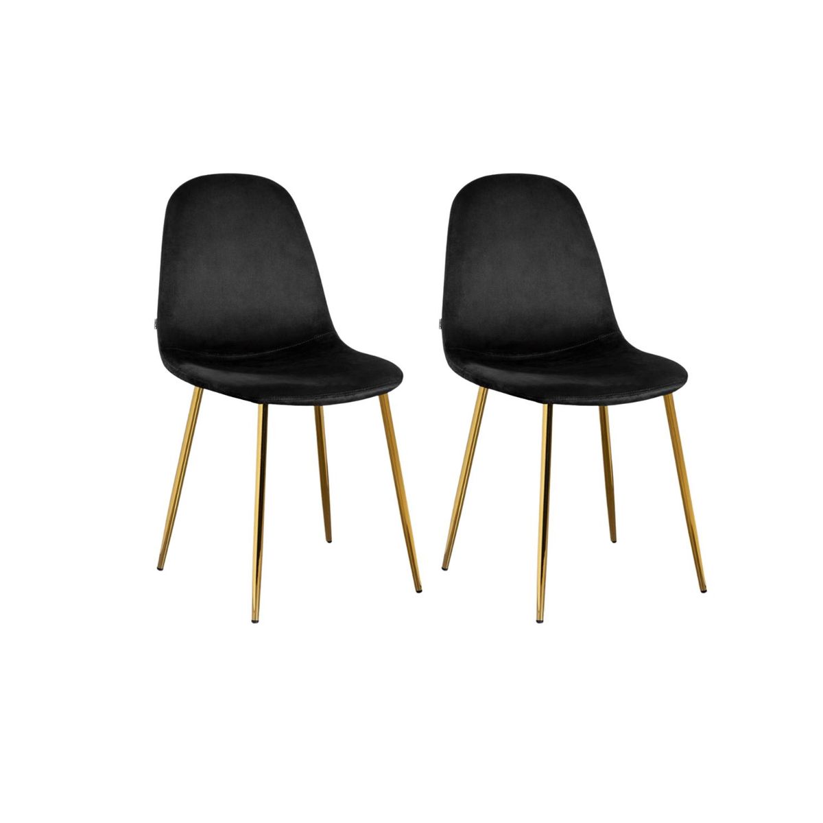 GENERICO - Pack 2 Silla de Comedor Trendy Top Gold Terciopelo -Negro