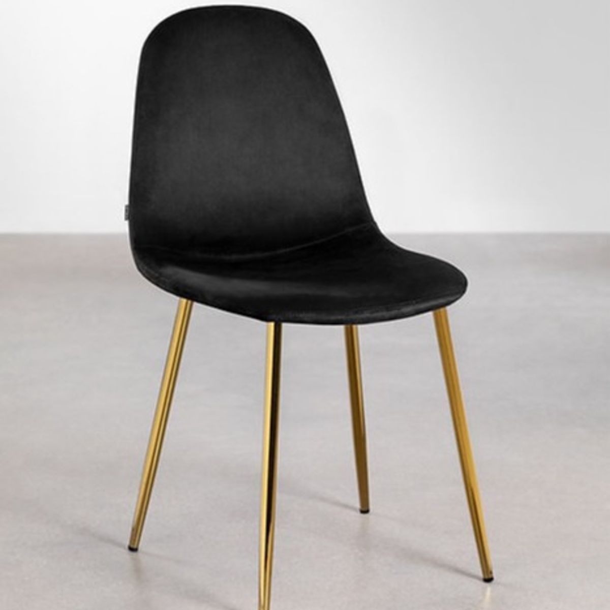 GENERICO - Pack 2 Silla de Comedor Trendy Top Gold Terciopelo -Negro