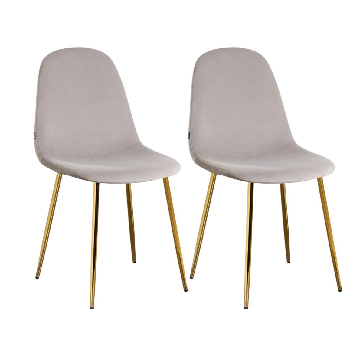 GENERICO - Pack 2 Silla de Comedor Trendy Top Gold Terciopelo -Gris