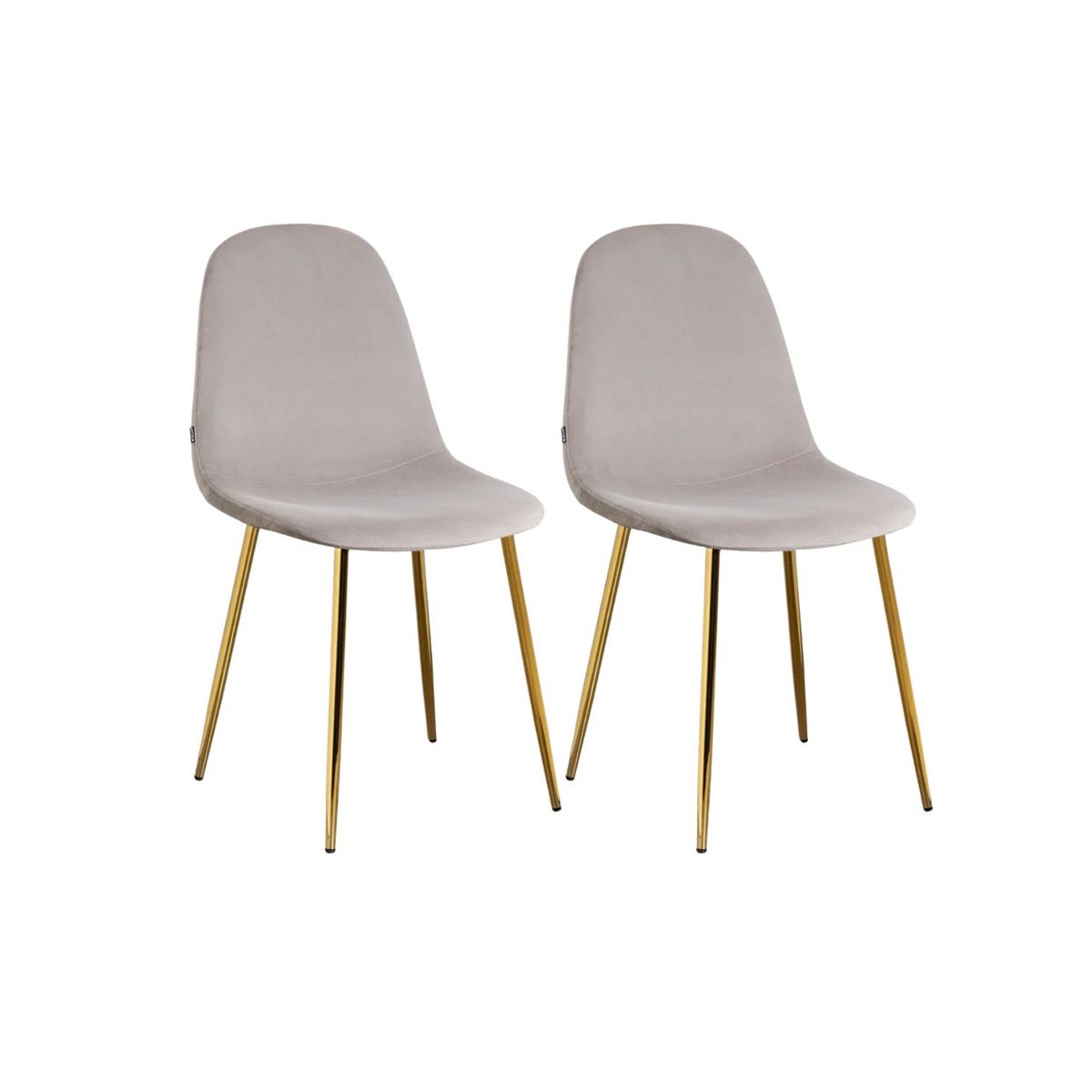 GENERICO - Pack 2 Silla de Comedor Trendy Top Gold Terciopelo -Gris