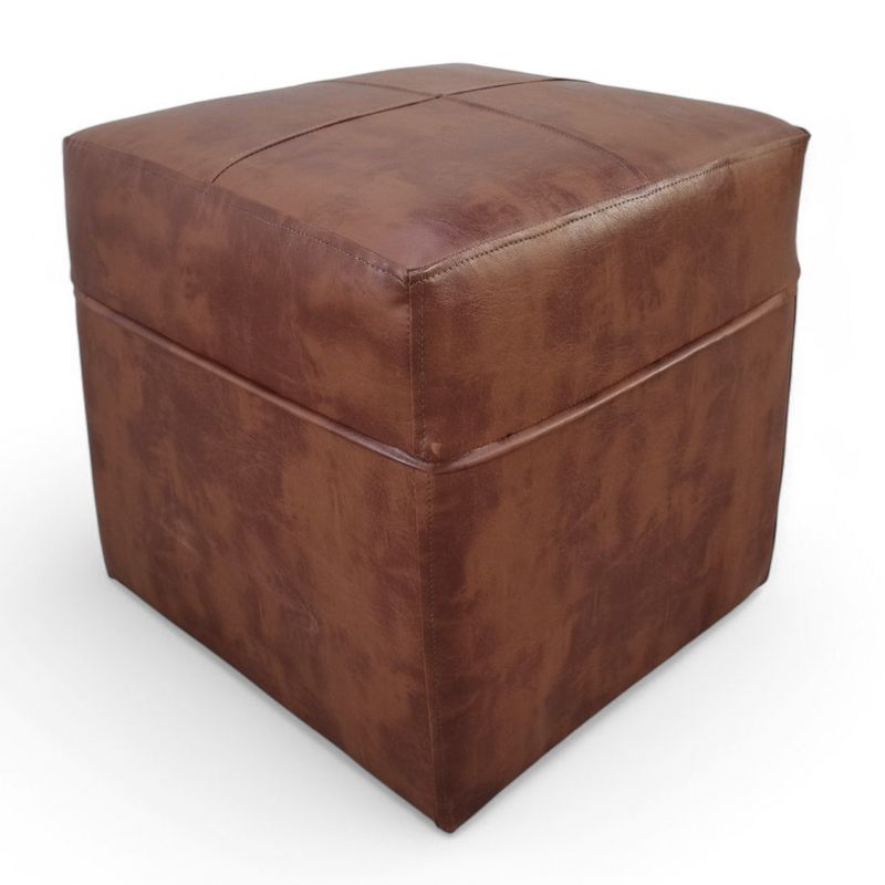 GENERICO - Pouf Murcia -  Cuero Sintético Pu Café