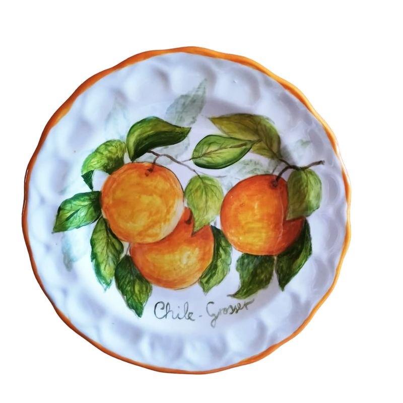 GENERICO - Plato Decorativo Pared - pintado a mano -  Naranjas