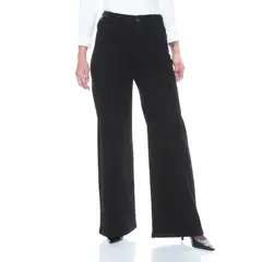 WADOS - JEANS WIDE LEG TIRO ALTO PRETINA INTERNA 1 BOTON CORTE CENTRO