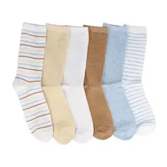 BATA - Calcetines Mujer 5Pack Crew Diseño Lineas Multicolor
