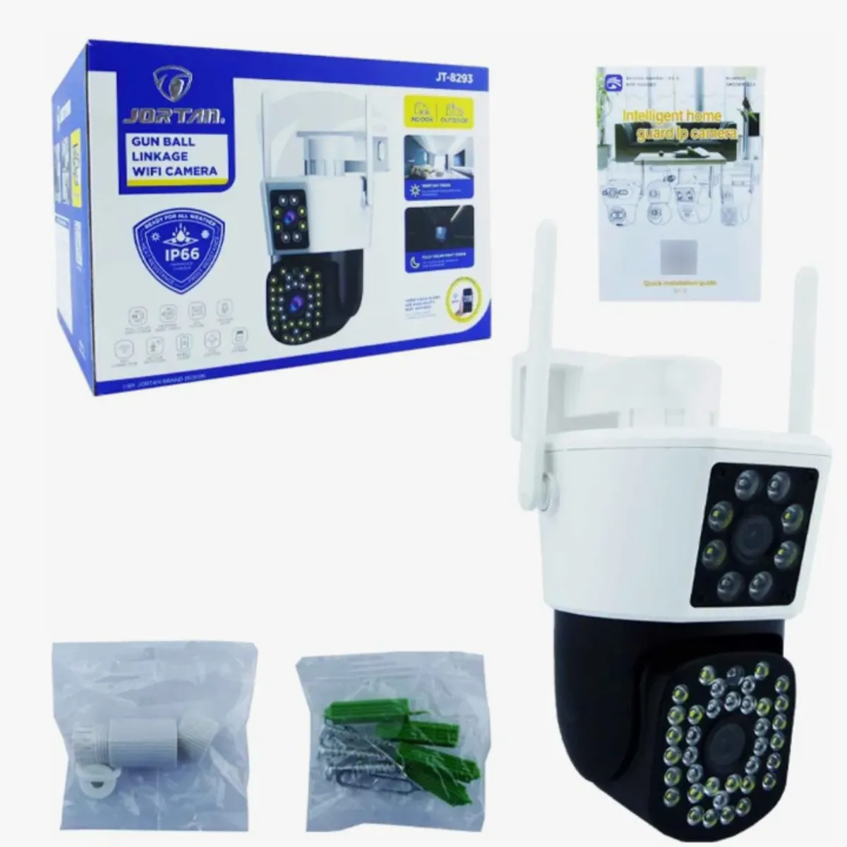 GENERICO - CAMARA VIGILANCIA IP WIFI DOBLE CAMARA JORTAN JT8293